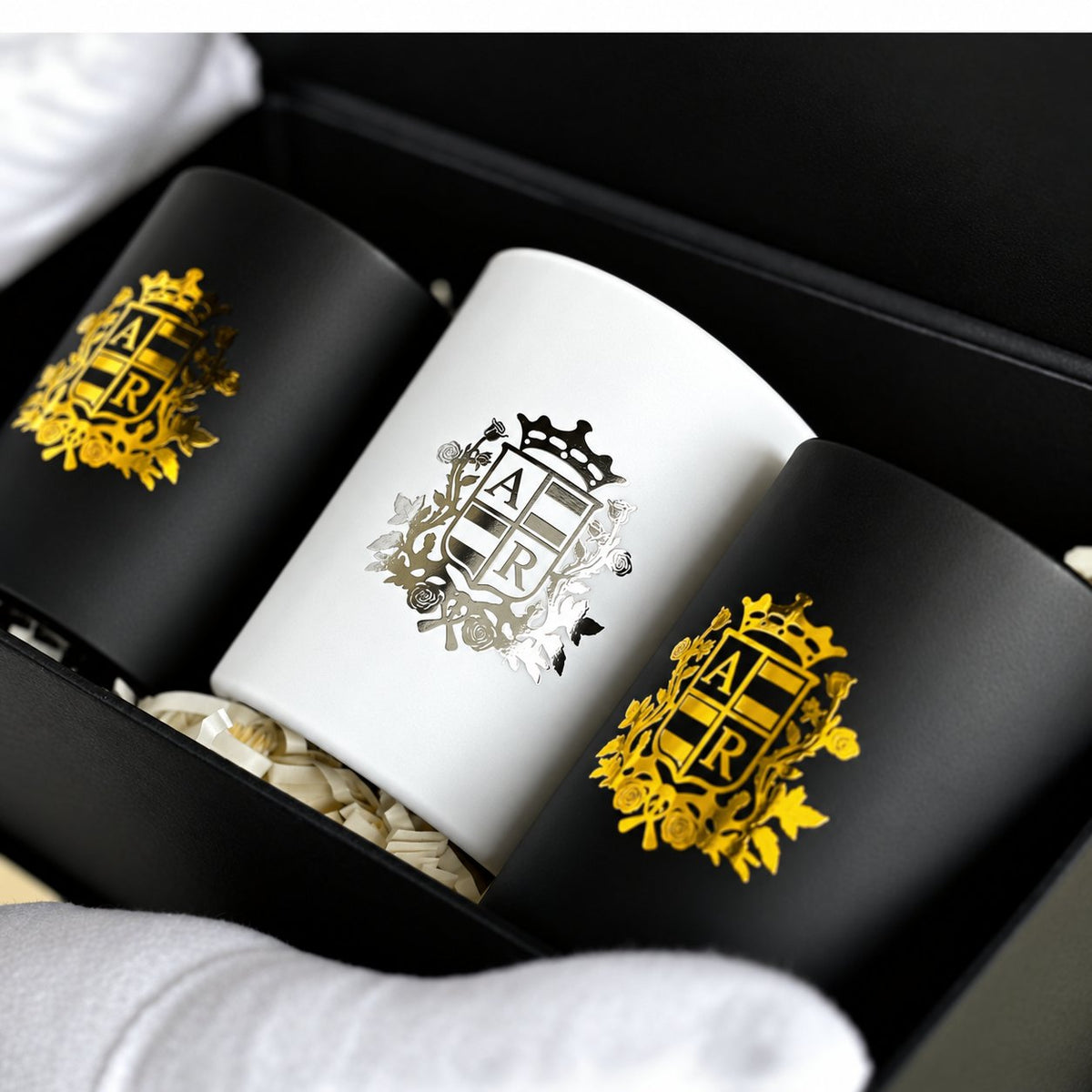 Gift box - 3 Medium Candles - Abbey Rose