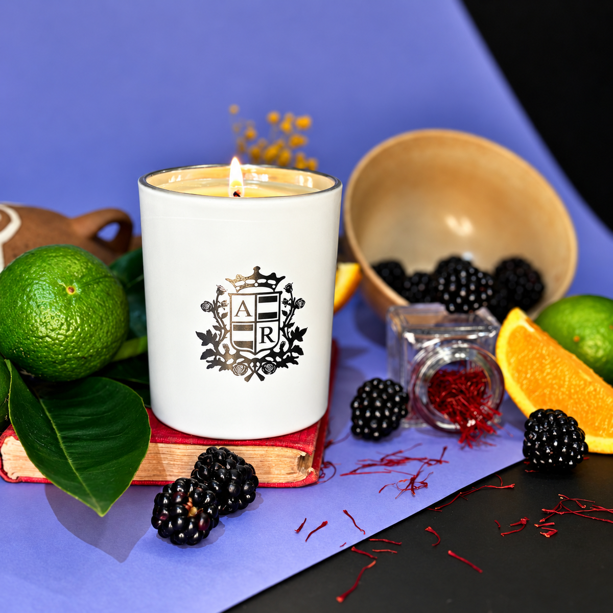 Saffron & Boysenberry Soy Candle - Abbey Rose