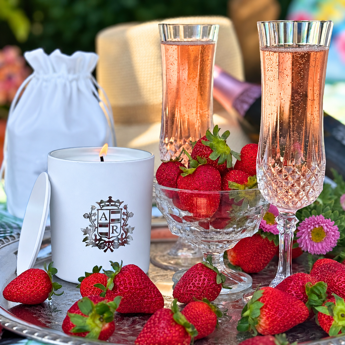Strawberries & Champagne Candle - Abbey Rose