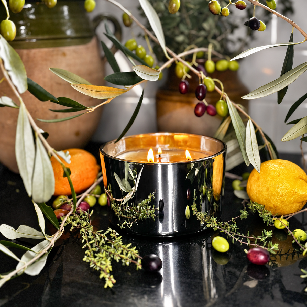 Thyme & Olive Leaf Soy Candle - Abbey Rose
