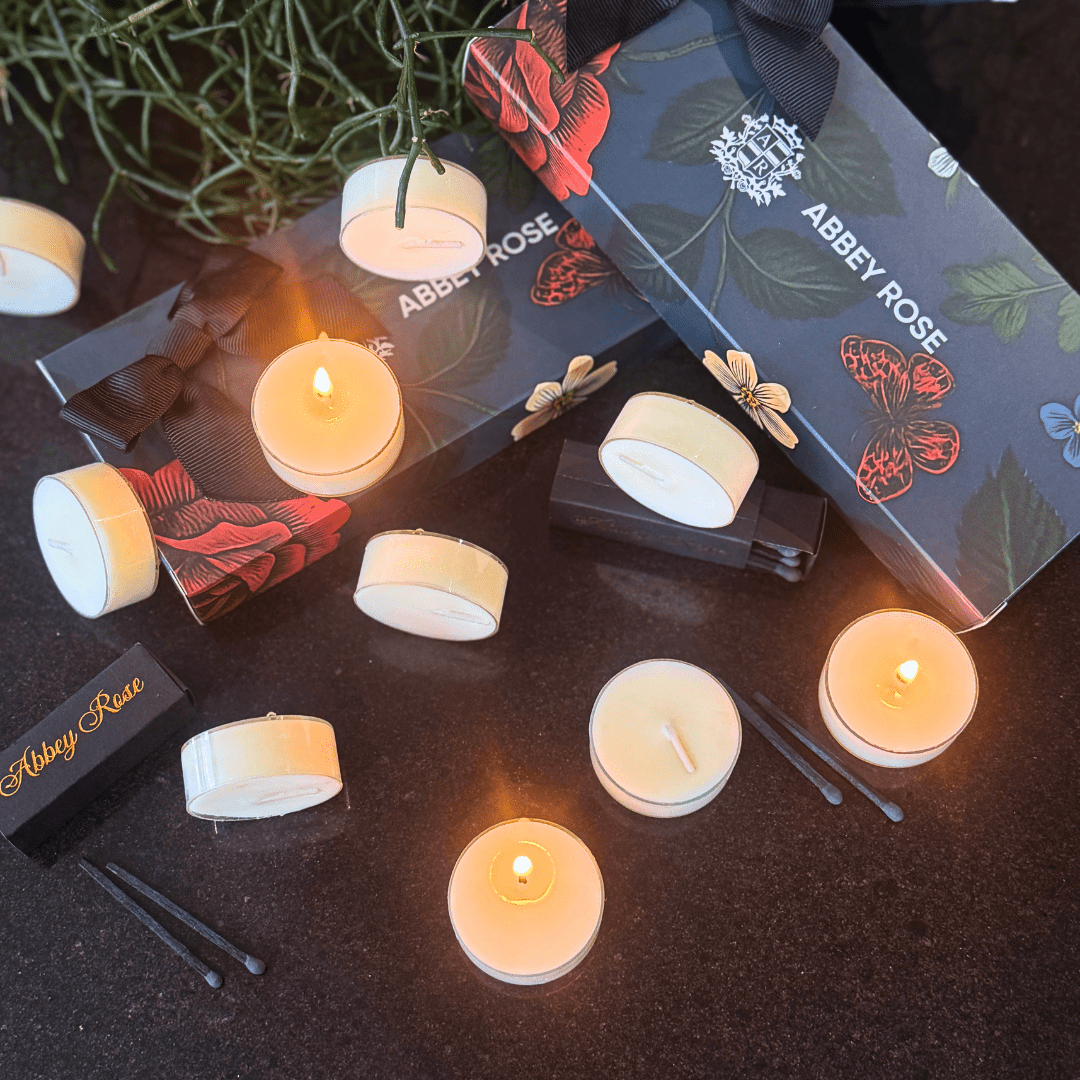 Pure Soy Unscented Tea light Candles - 10pc - Abbey Rose