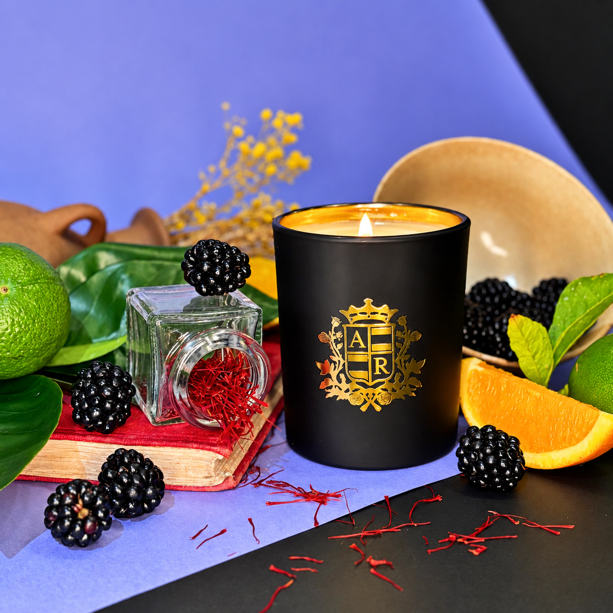Saffron & Boysenberry Soy Candle - Abbey Rose