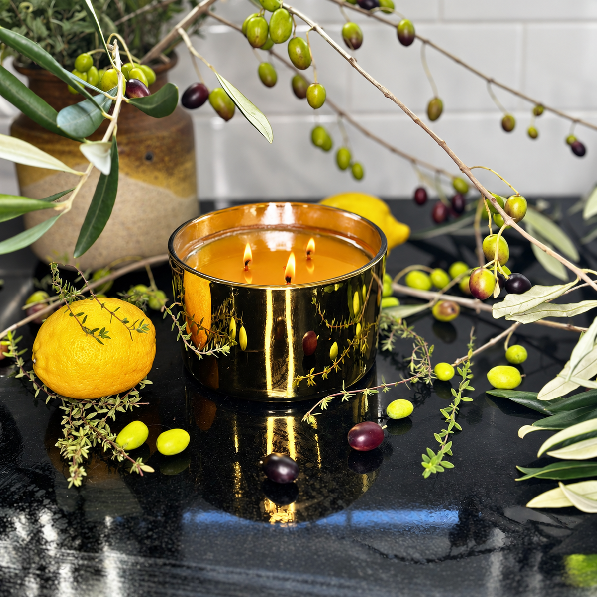 Thyme & Olive Leaf Soy Candle - Abbey Rose